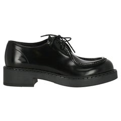 Prada  Women   Lace-up  Black Leather EU 37.5