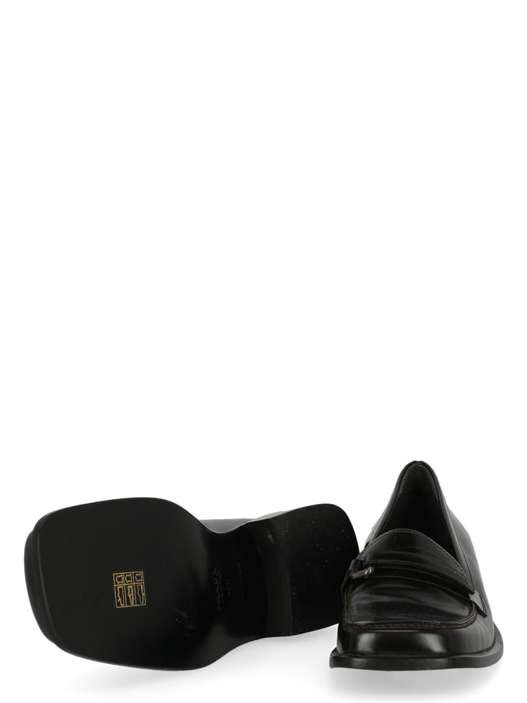 Prada Women Loafers Black Leather EU 38.5 at 1stDibs