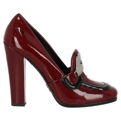 Prada  Women   Pumps  Black, Burgundy Leather EU 38.5