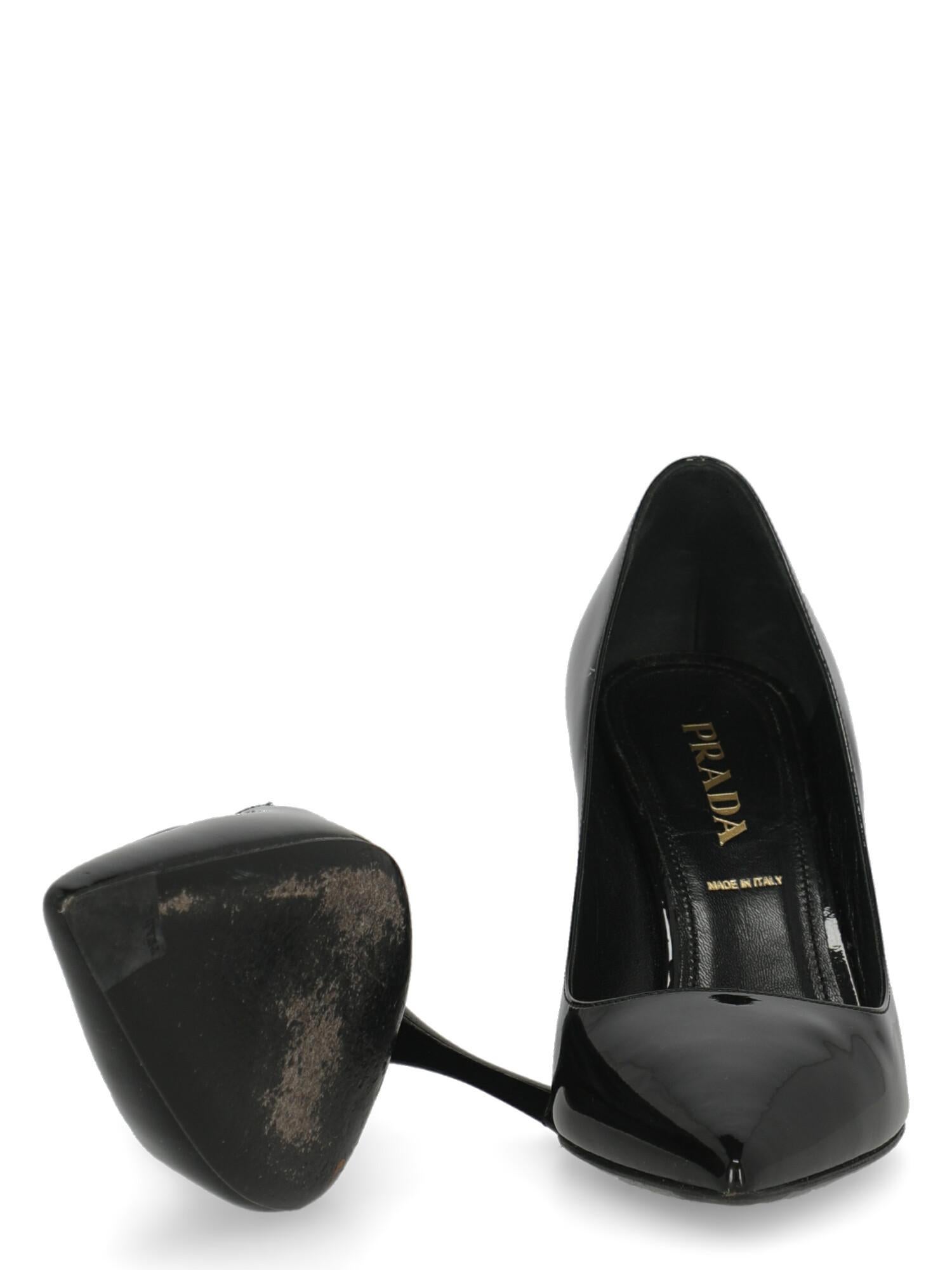 Prada Women  Pumps Black Leather IT 36.5 For Sale 1