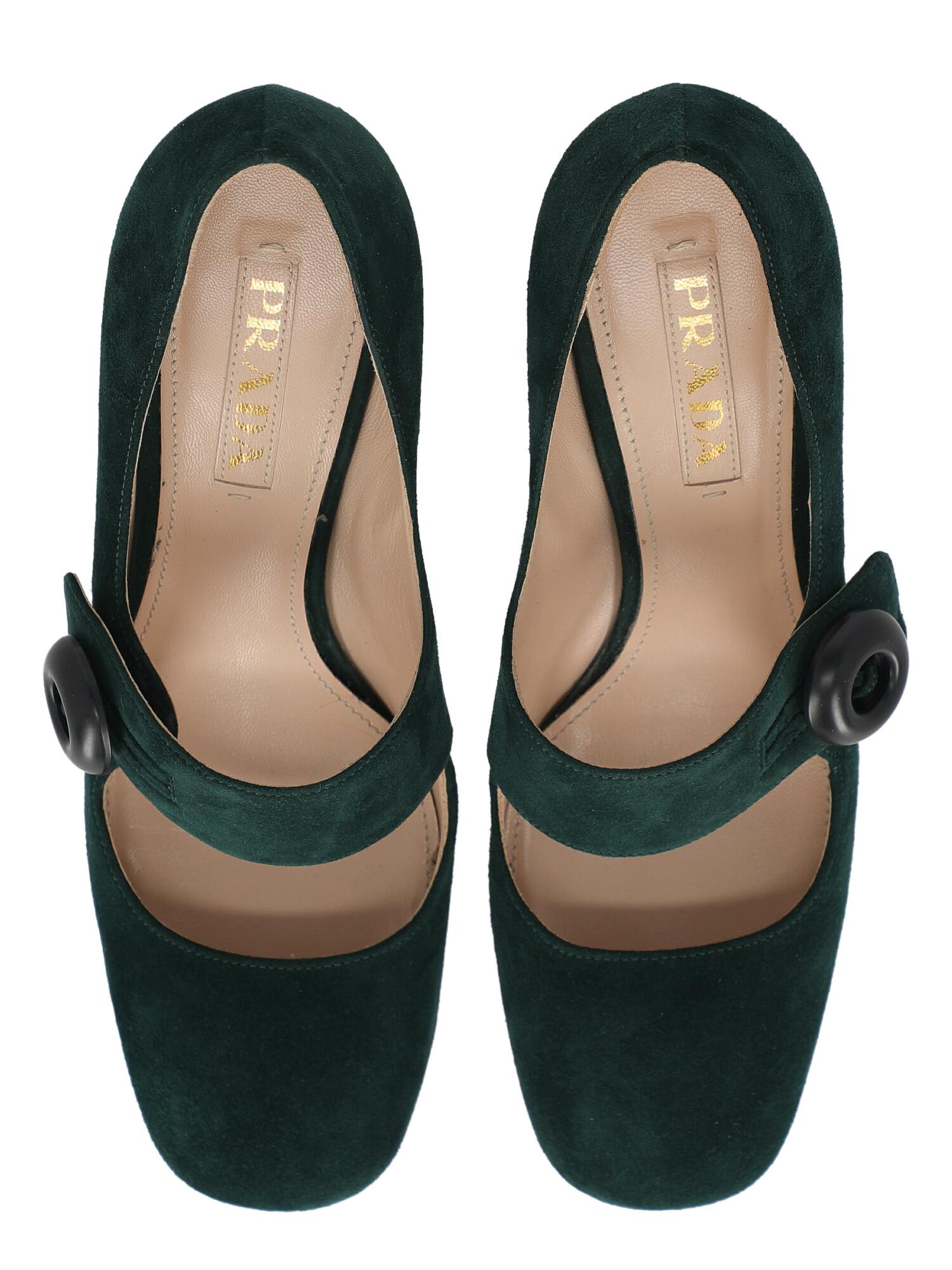 Prada Women  Pumps Green Leather IT 39 For Sale 1