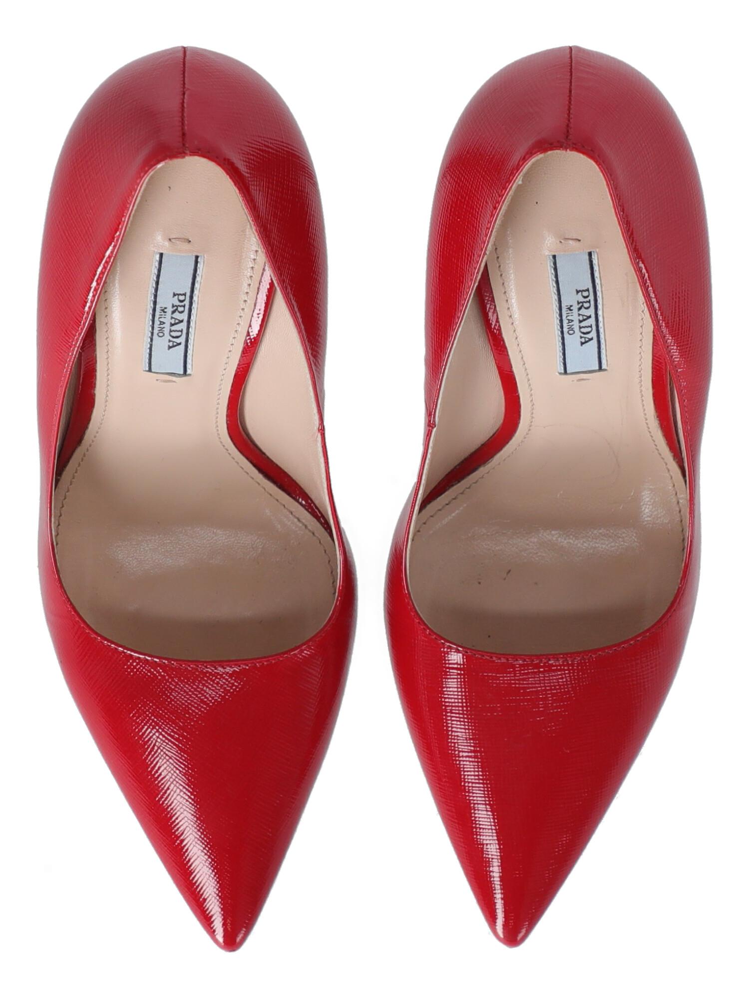 Prada Women  Pumps Red Leather IT 40 For Sale 2