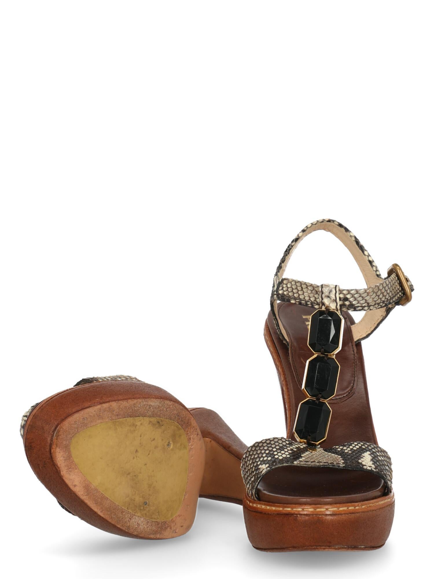 Prada Women  Sandals Beige Leather IT 37 For Sale 1