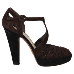 Prada Women Sandals Black, Brown Leather EU 38