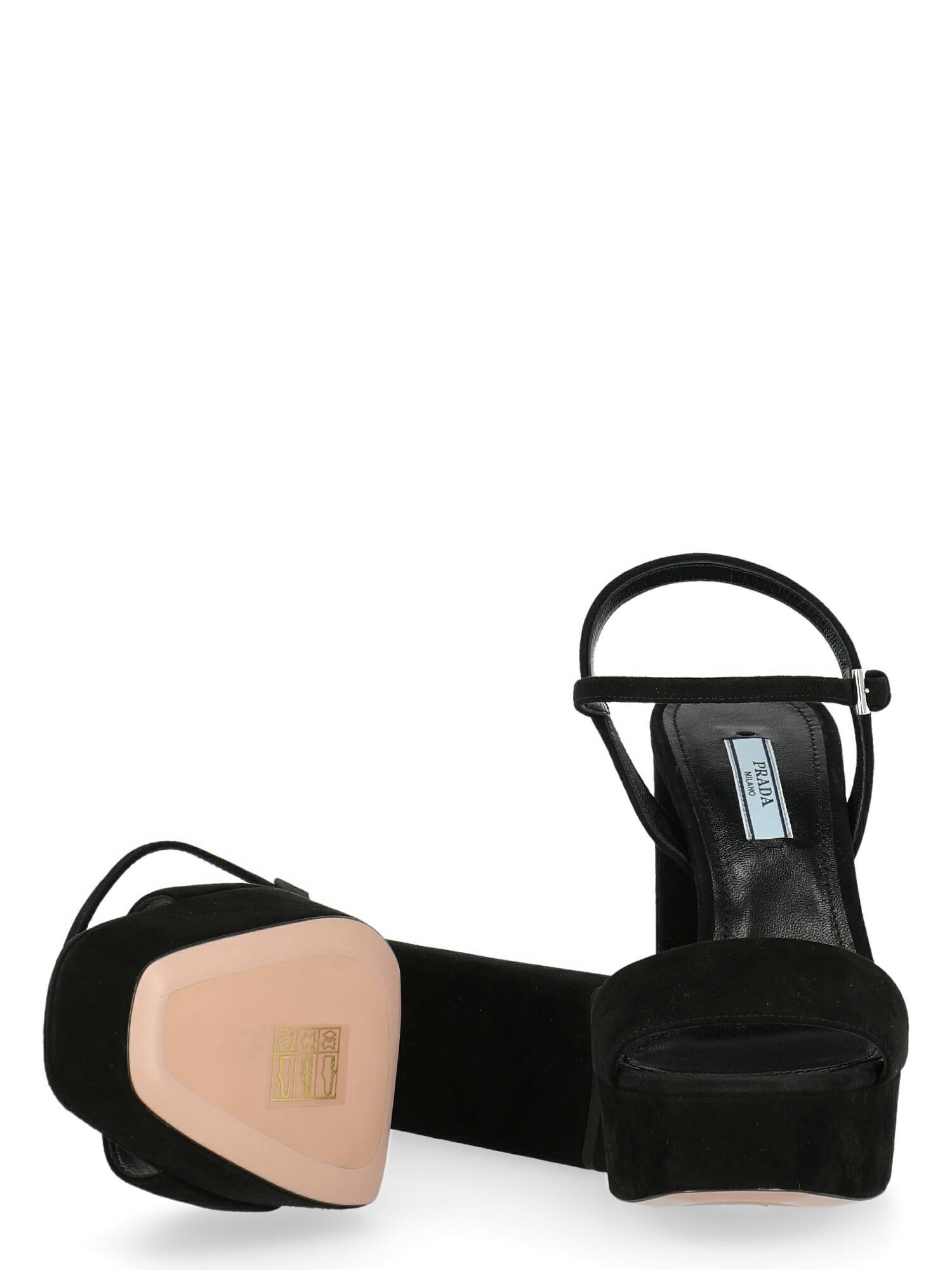 Women's Prada  Women   Sandals  Black Leather EU 36 For Sale