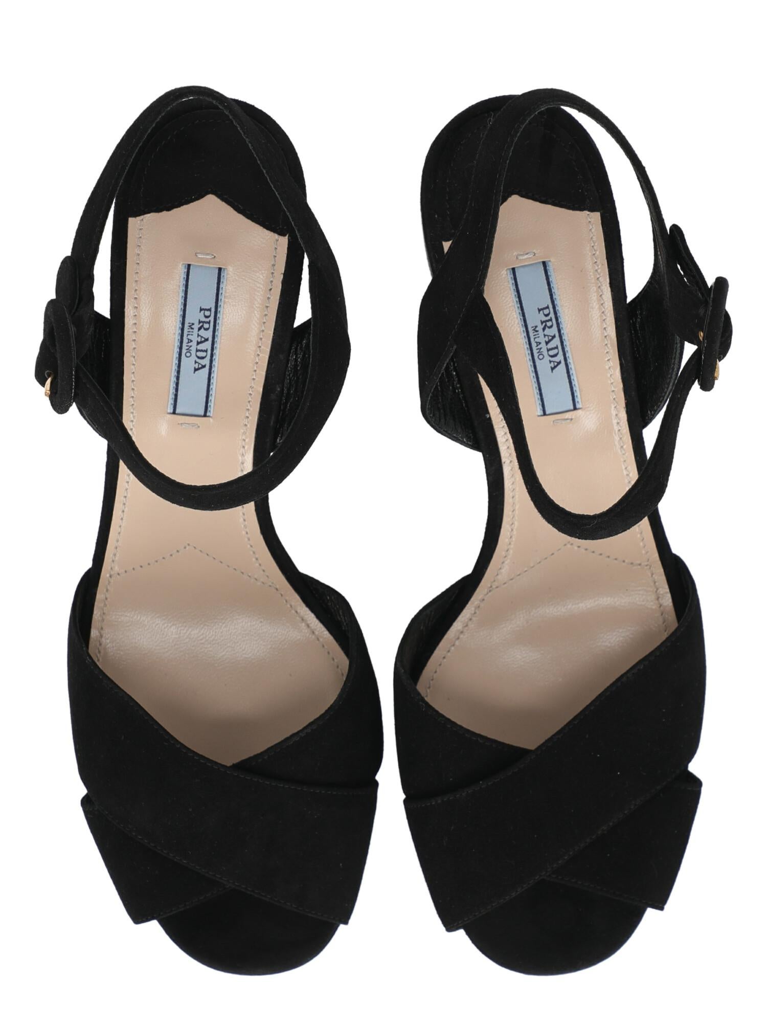 Prada  Women   Sandals  Black Leather EU 40 For Sale 1