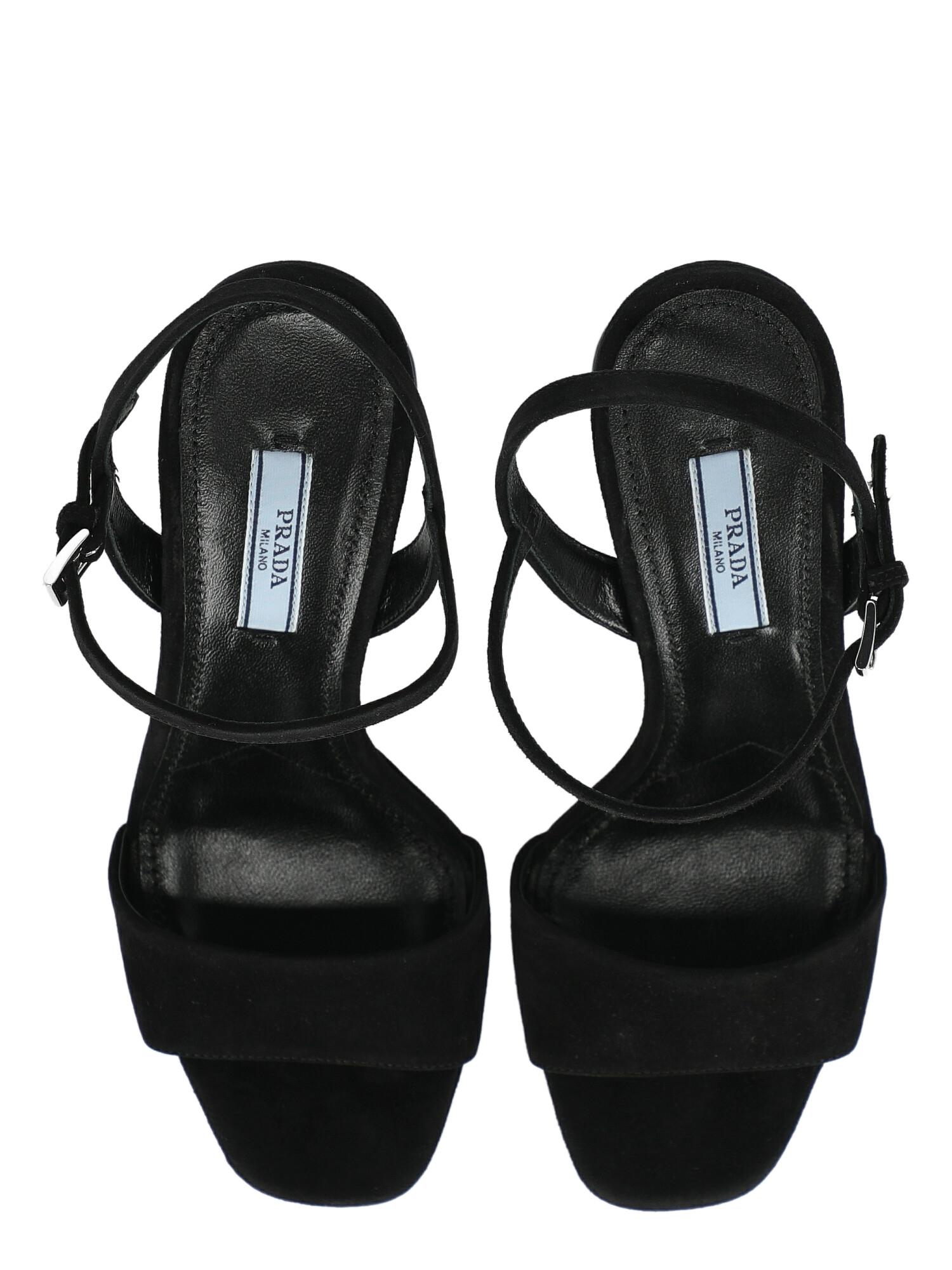 Prada  Women   Sandals  Black Leather EU 40 1