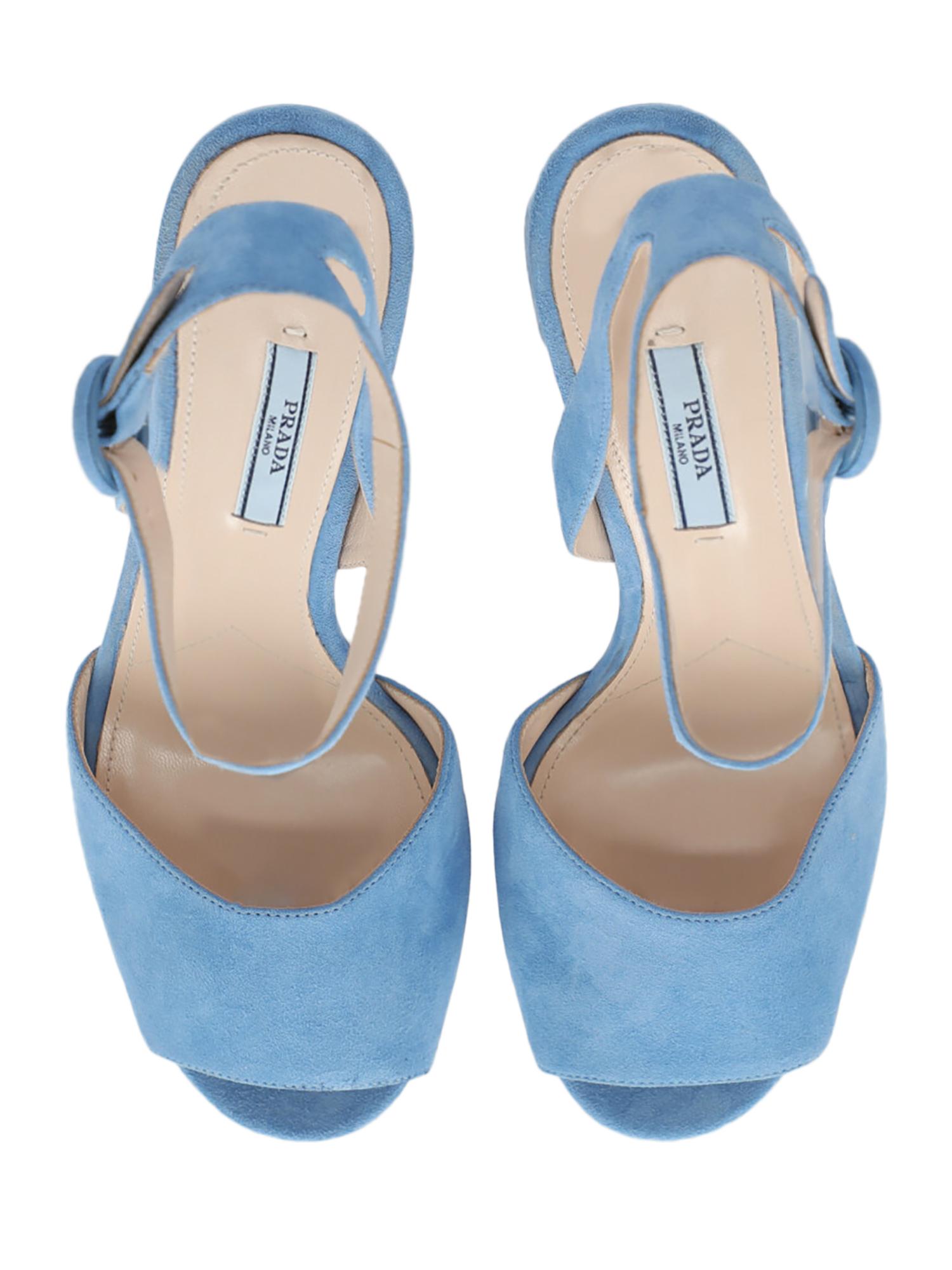 Prada  Women   Sandals  Blue Leather EU 38 1