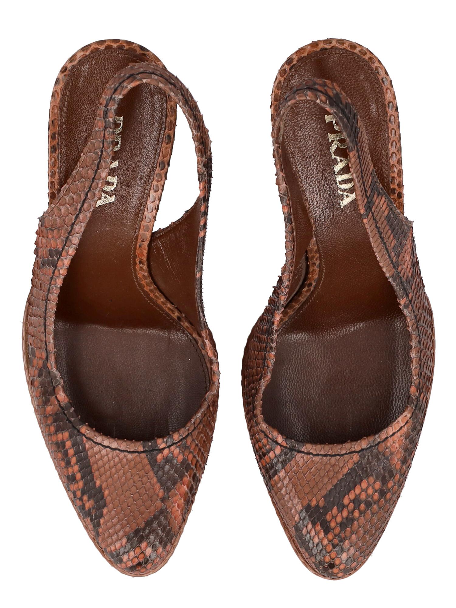 Prada Women Sandals Brown Leather EU 40 For Sale 1