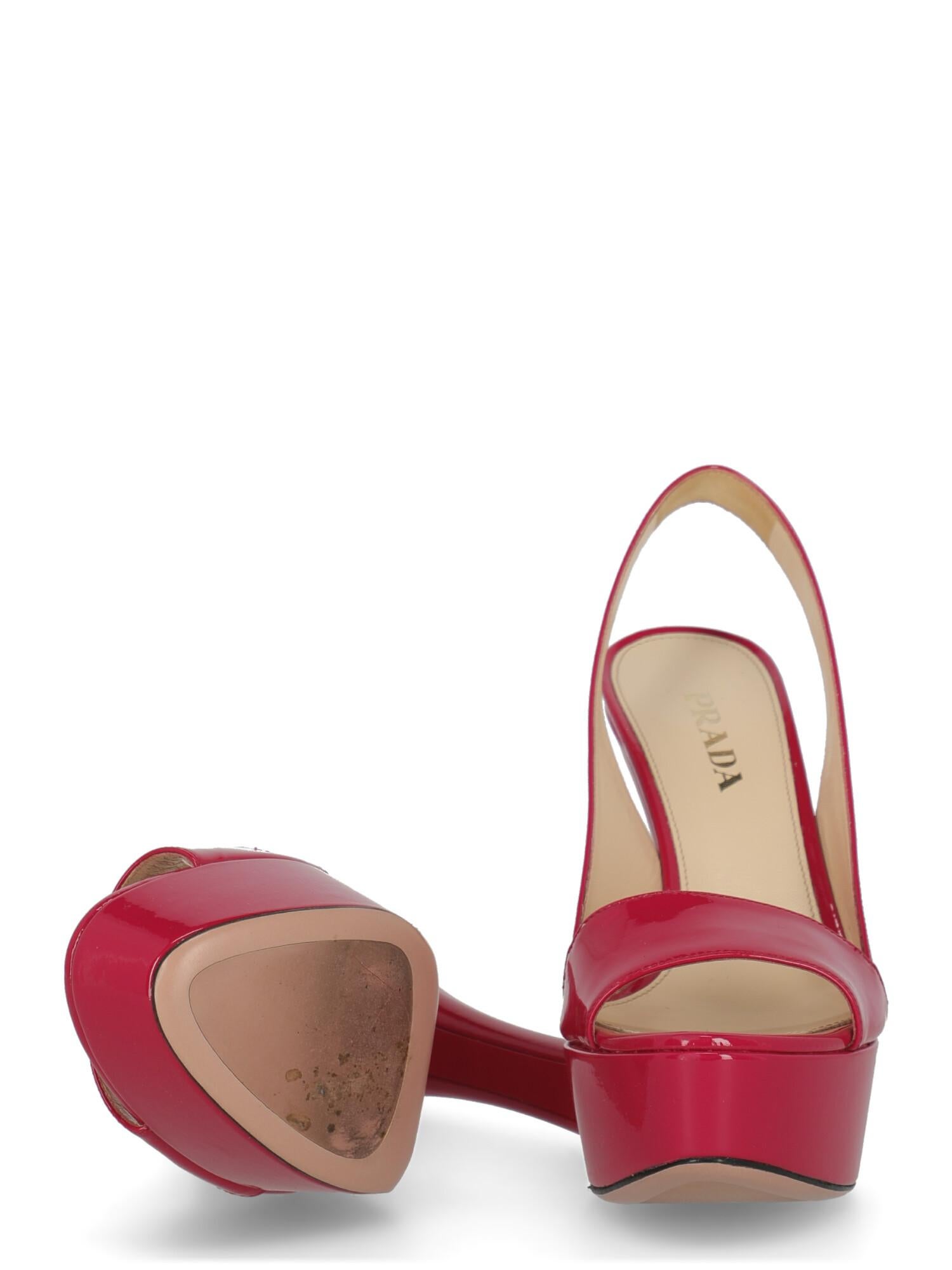 Prada Women  Sandals Pink Leather IT 37 For Sale 1