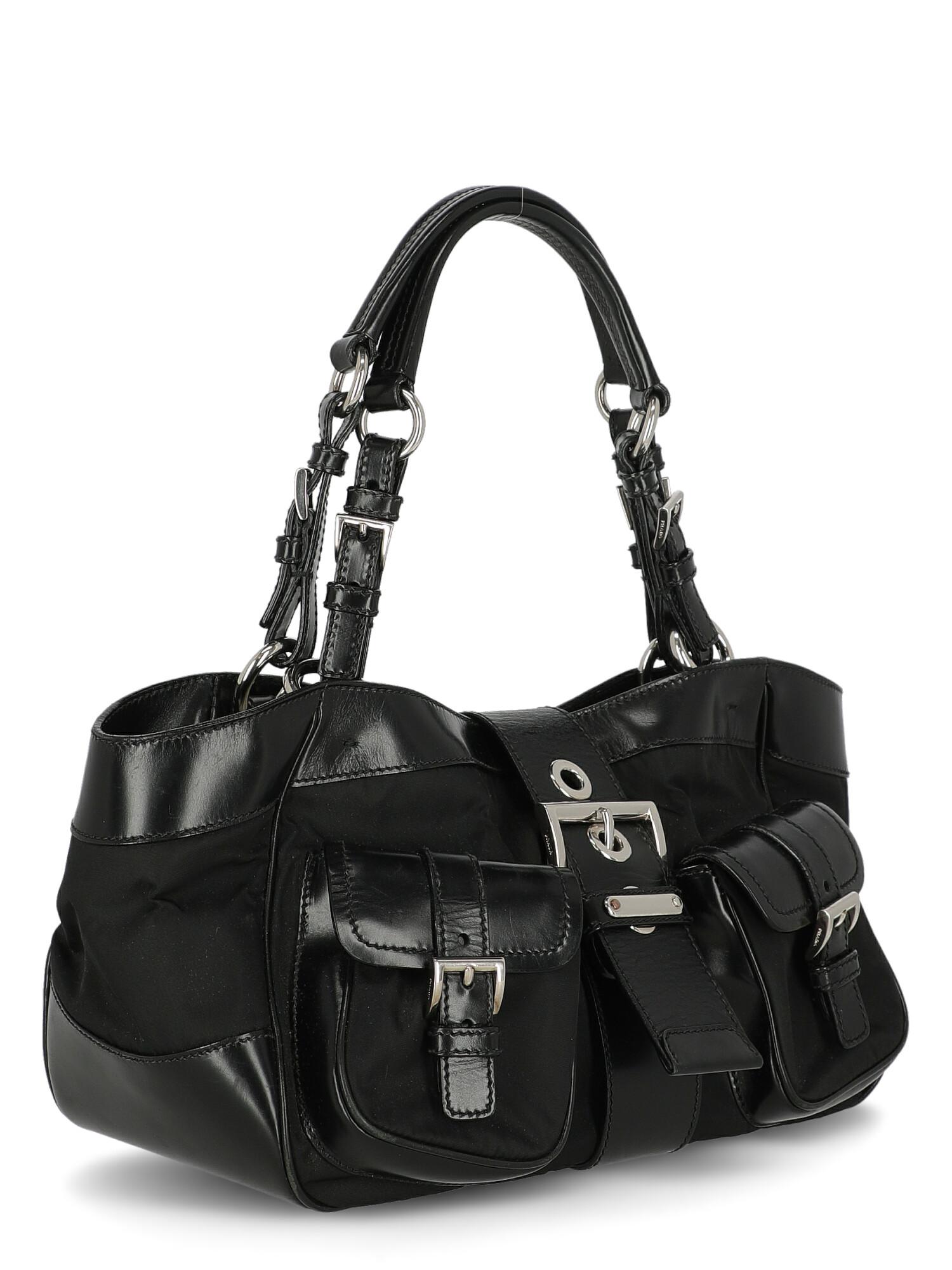 Prada  Women   Shoulder bags  Black Synthetic Fibers  In Fair Condition In Milan, IT