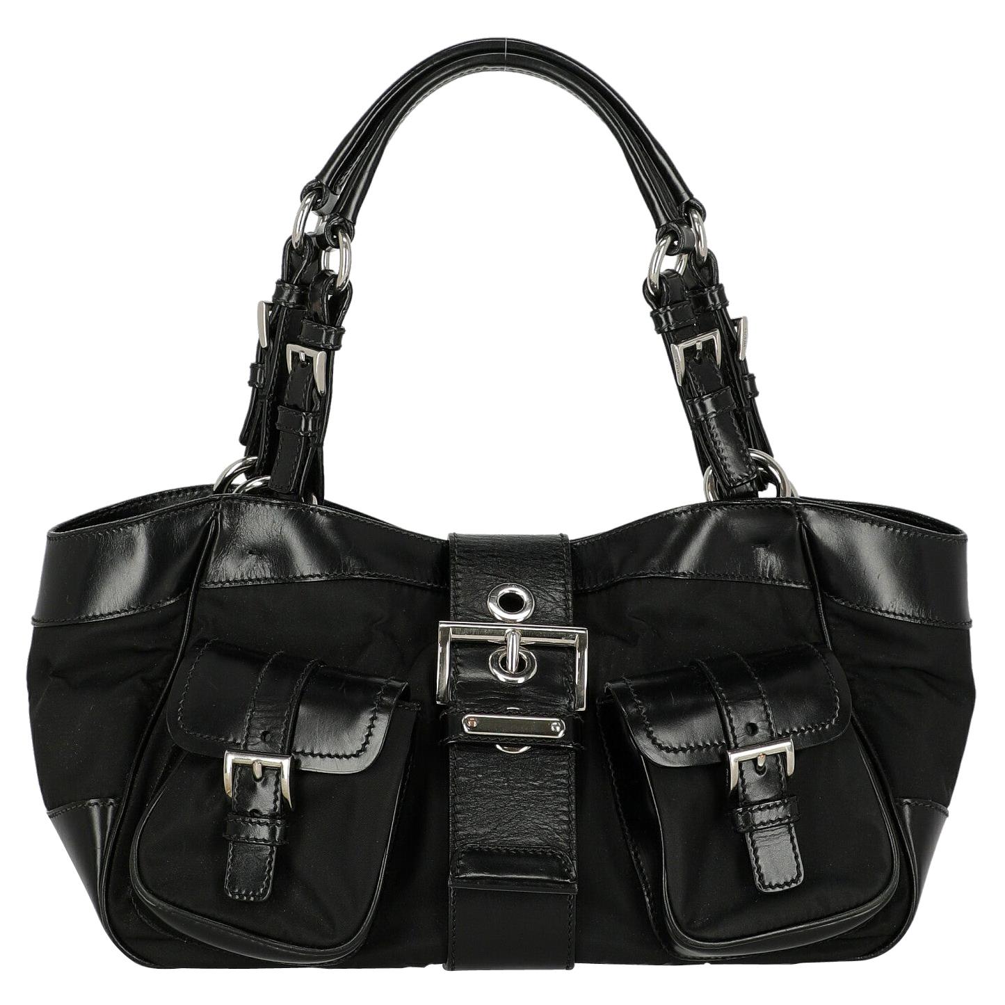Prada  Women   Shoulder bags  Black Synthetic Fibers 