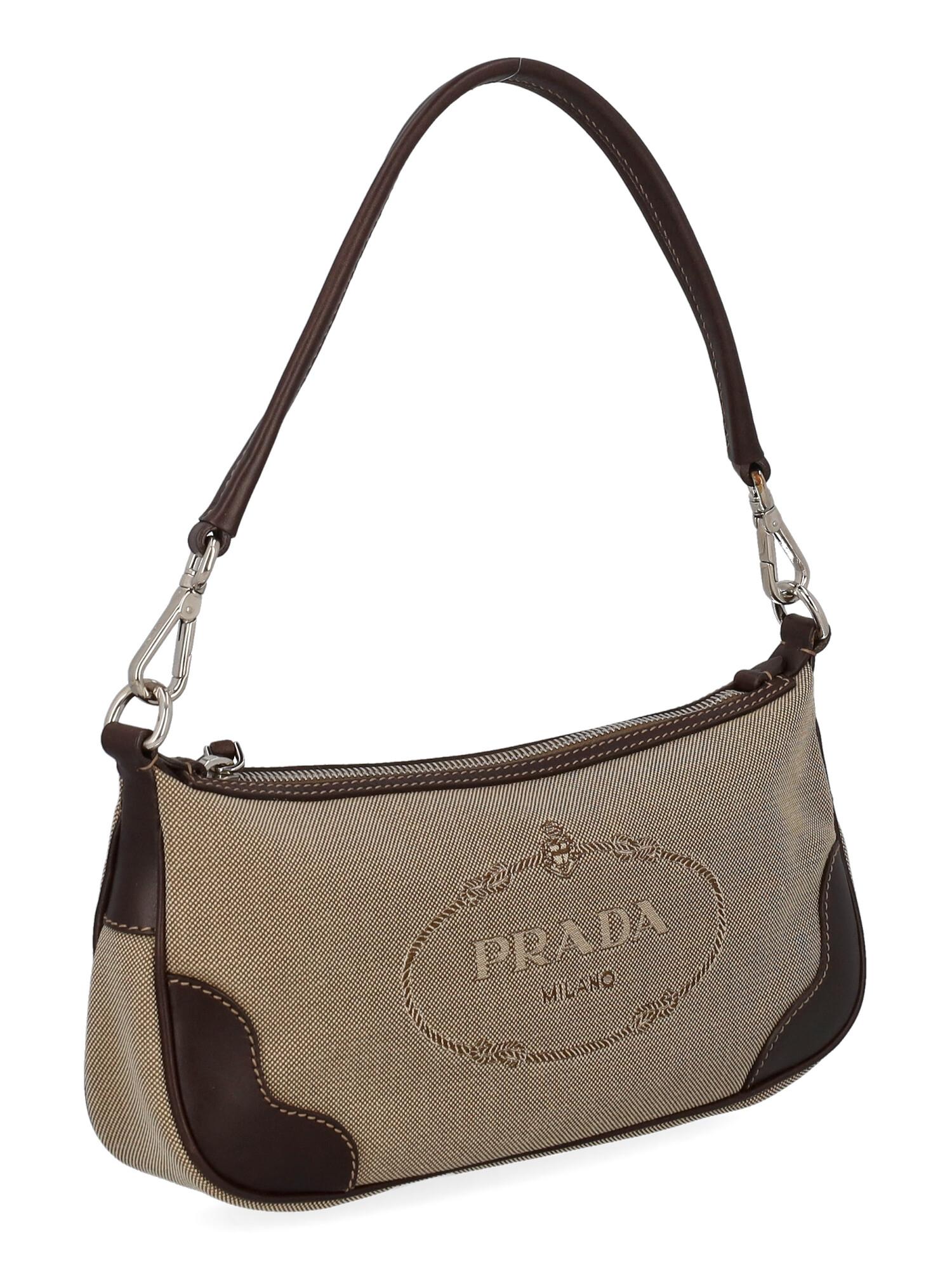 Prada Women Shoulder bags Brown Fabric  In Good Condition For Sale In Milan, IT