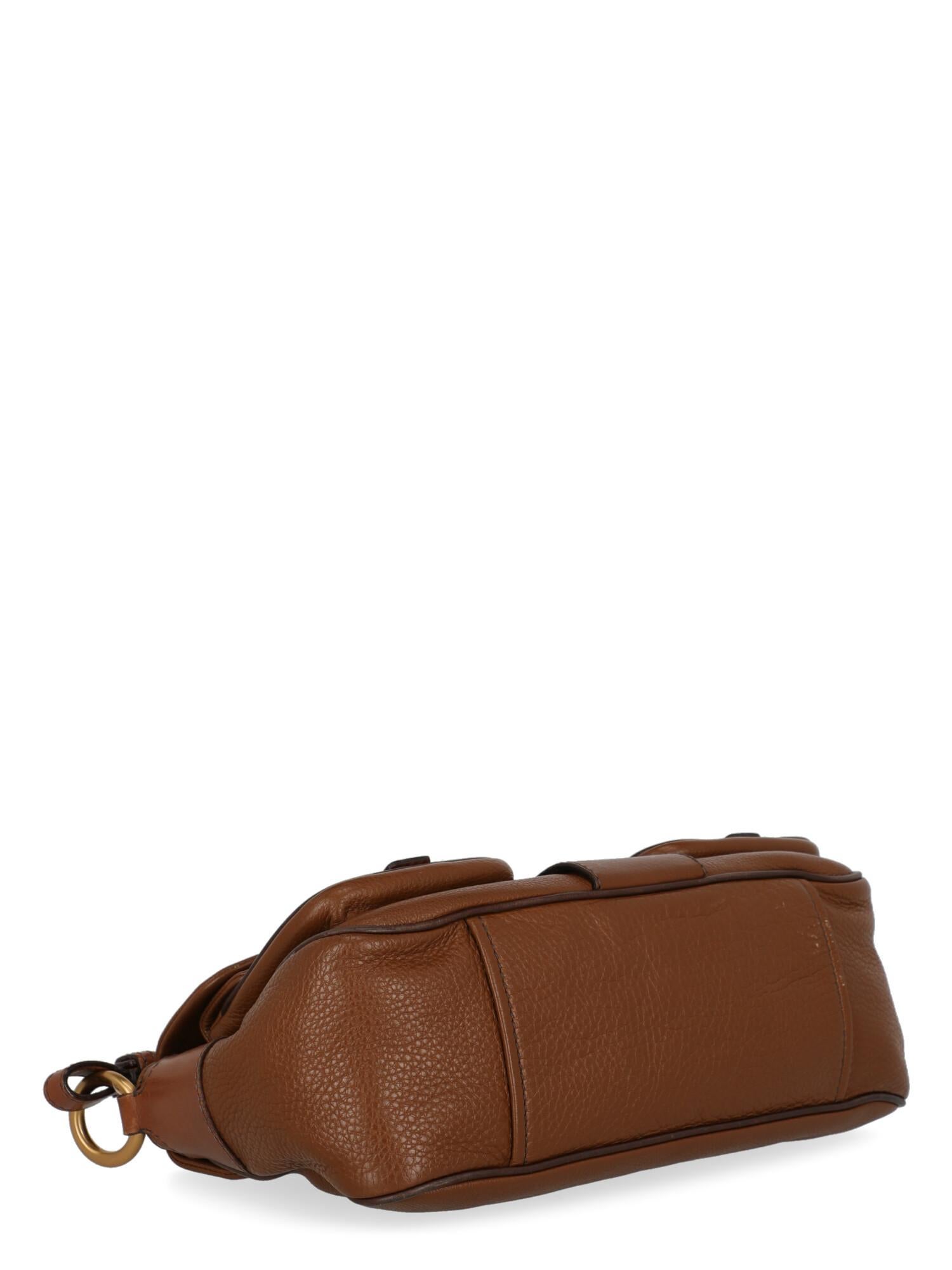 Prada  Women   Shoulder bags  Brown Leather For Sale 1