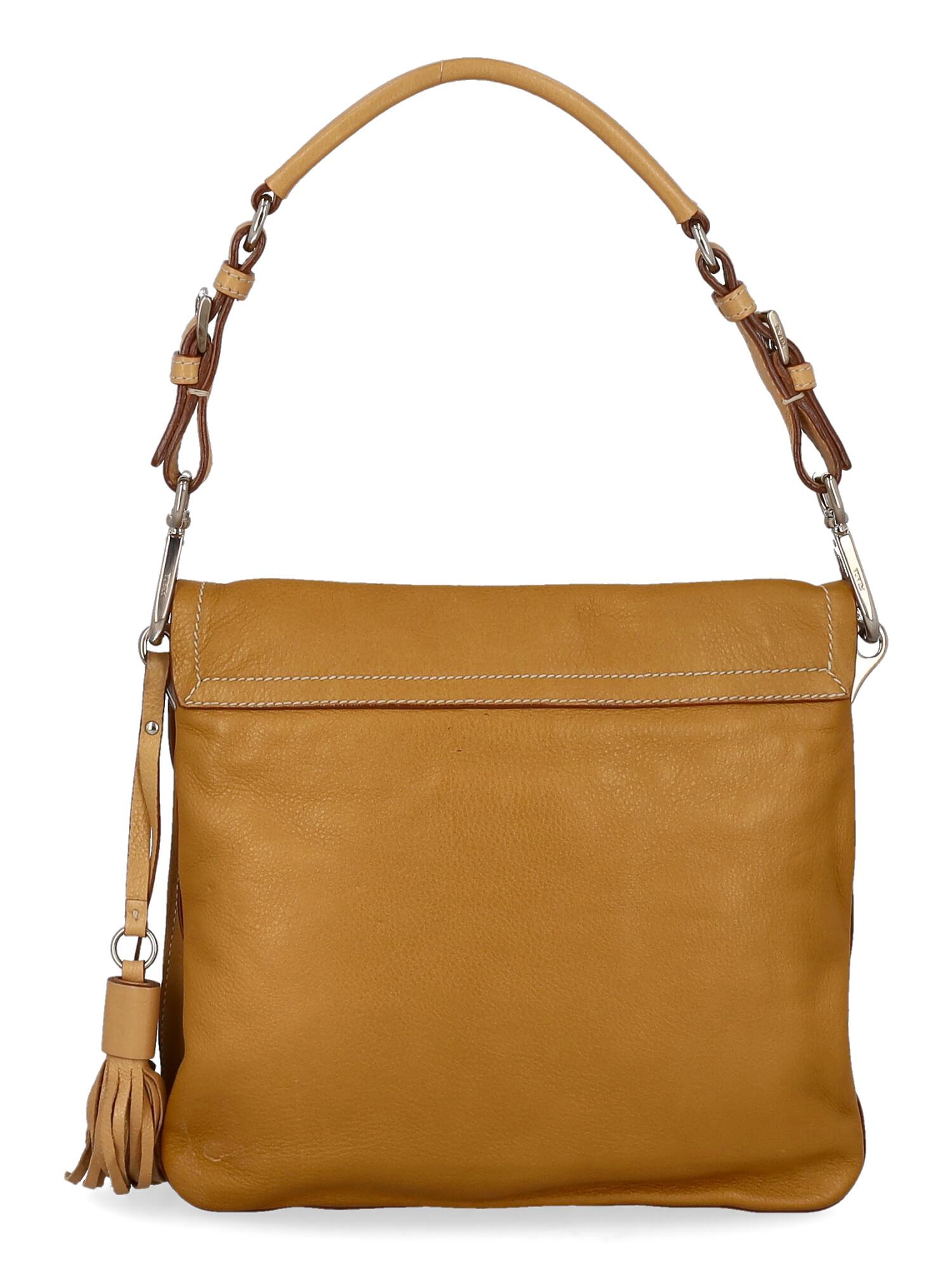 Brown Prada Women Shoulder bags Camel Color Leather  For Sale