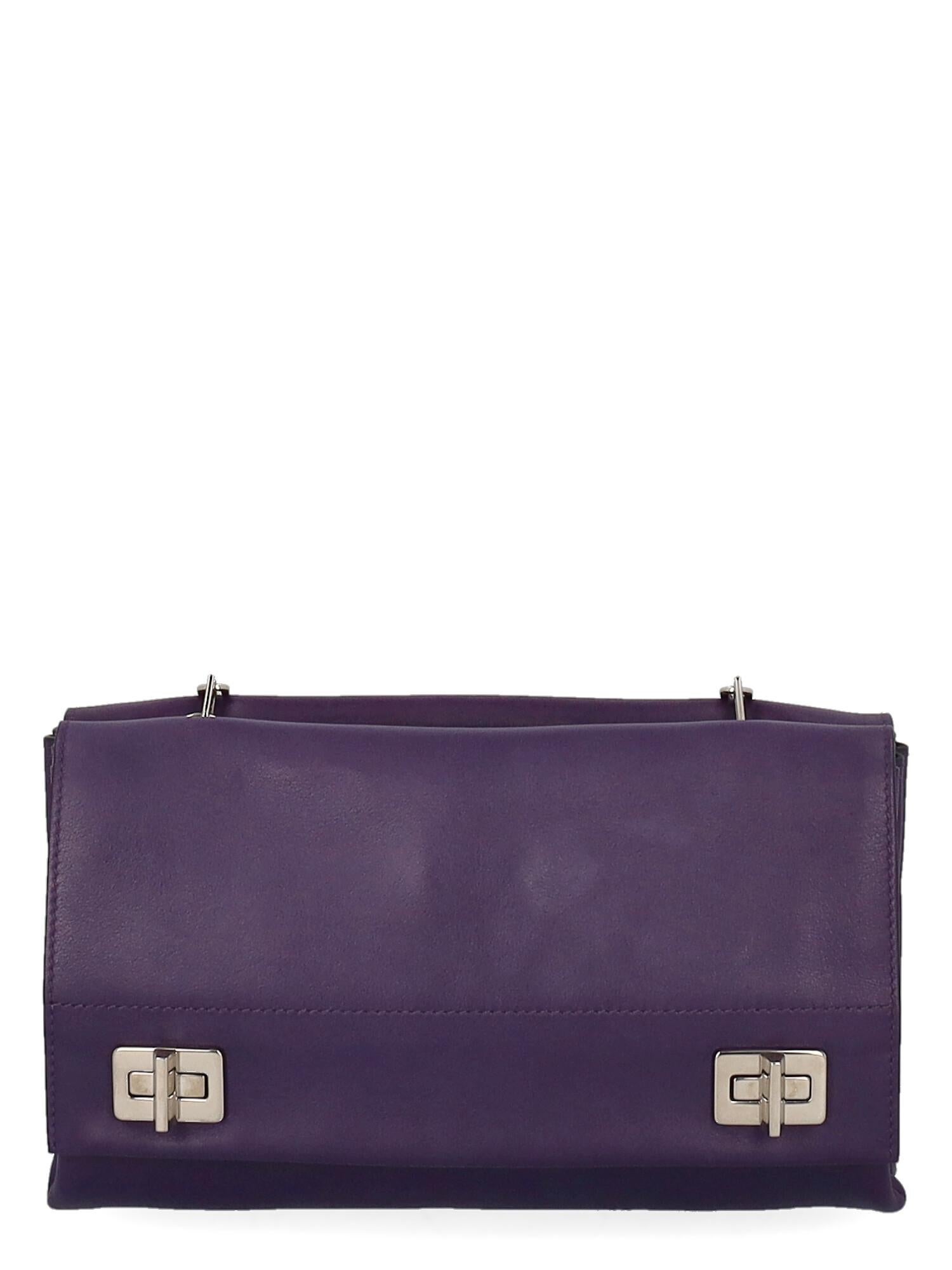 Black Prada  Women   Shoulder bags  Purple Leather  For Sale