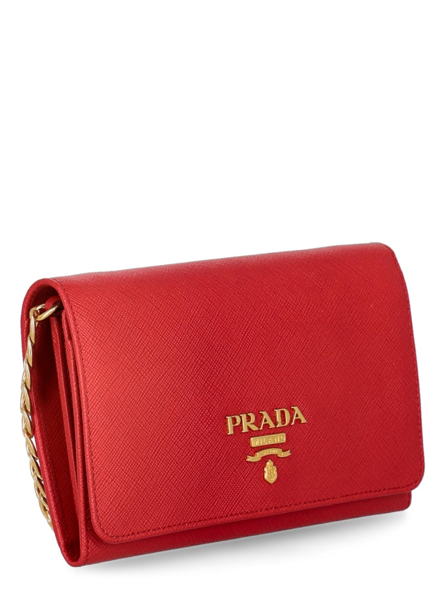 Prada Frauen Umhängetaschen Rotes Leder im Zustand „Gut“ in Milan, IT