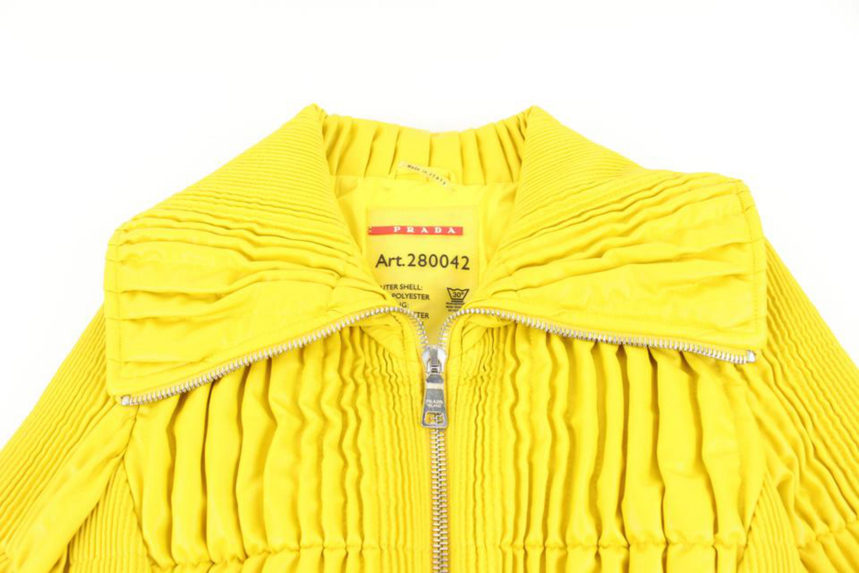Prada Women's 34 US Yellow Quilted Blouson Jacket 121PR44