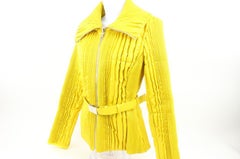 Prada Women's 34 US Yellow Quilted Blouson Jacket 121PR44