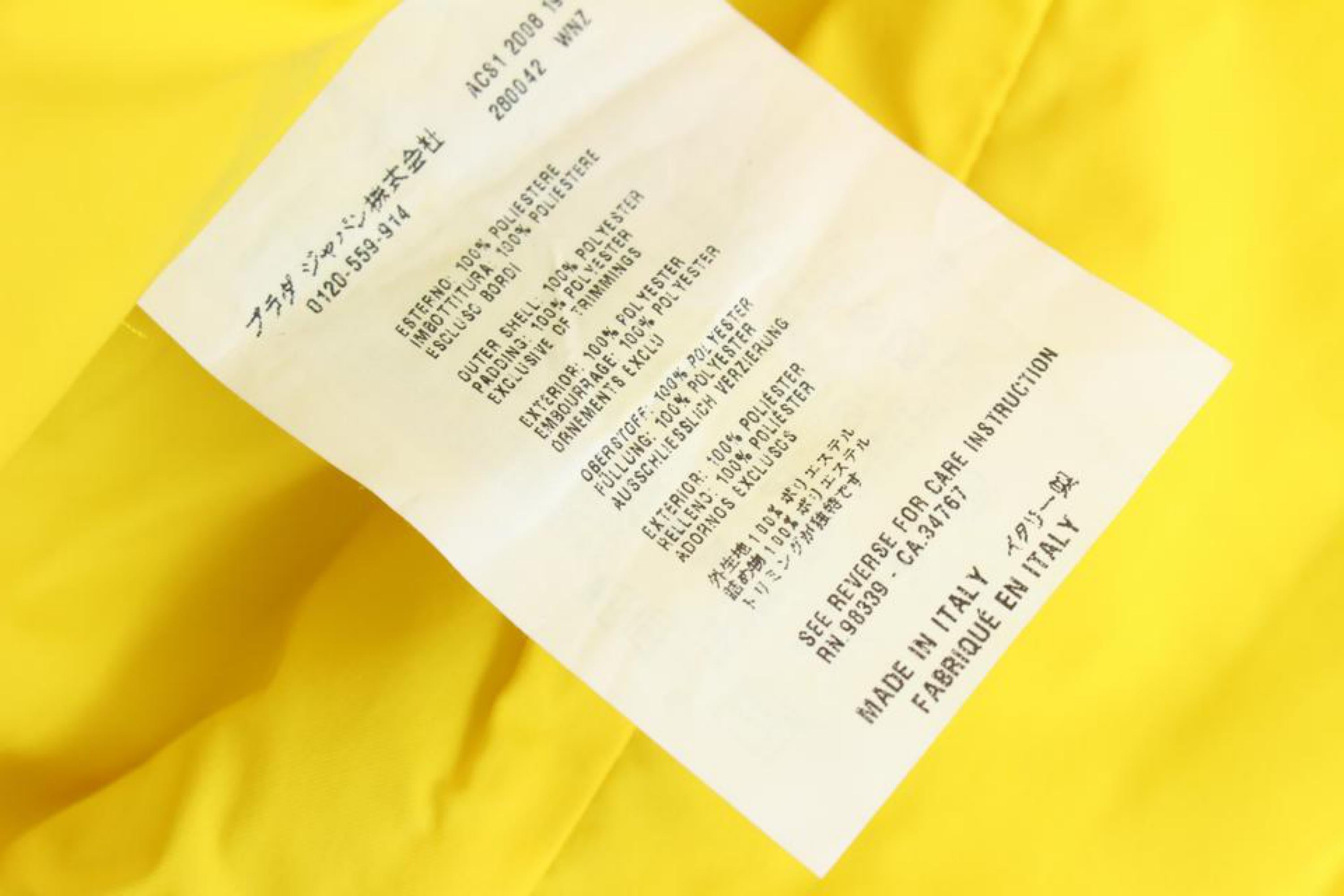 Prada - Blouson jaune matelassé 121PR44, pour femme, 34 US Pour femmes en vente