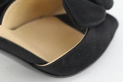 Prada Womens 38 Black Satin Dorsay Bow Open Toe Heels 1116p46