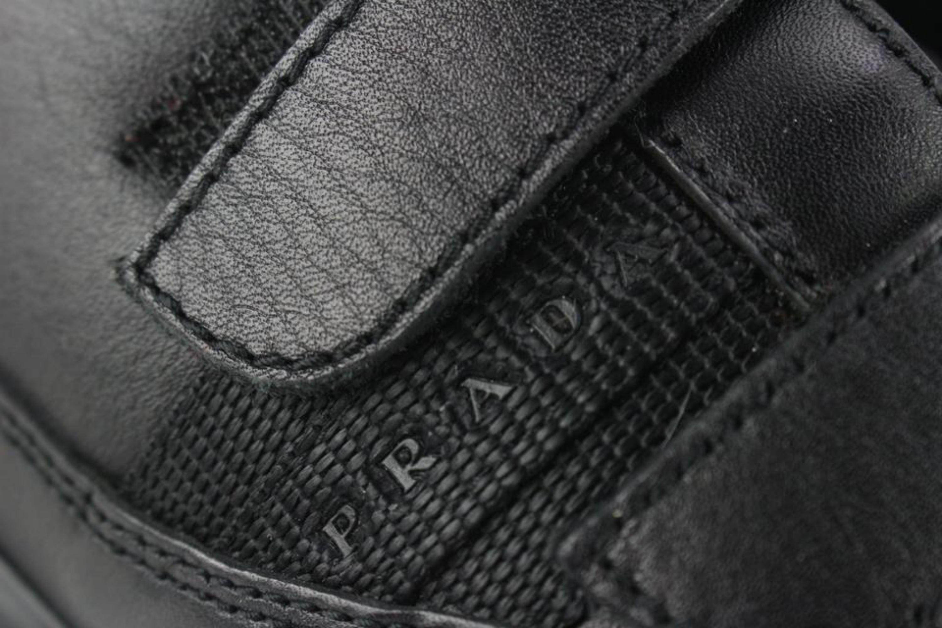 Prada Women's 7.5 US Black Velcro Low Top Sneaker 128p33 For Sale 5
