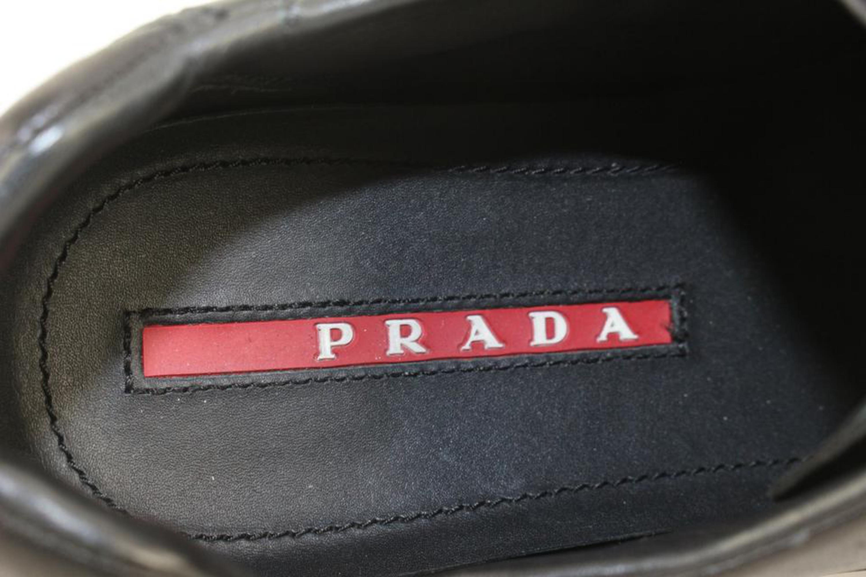 Prada Women's 7.5 US Black Velcro Low Top Sneaker 128p33 For Sale 6