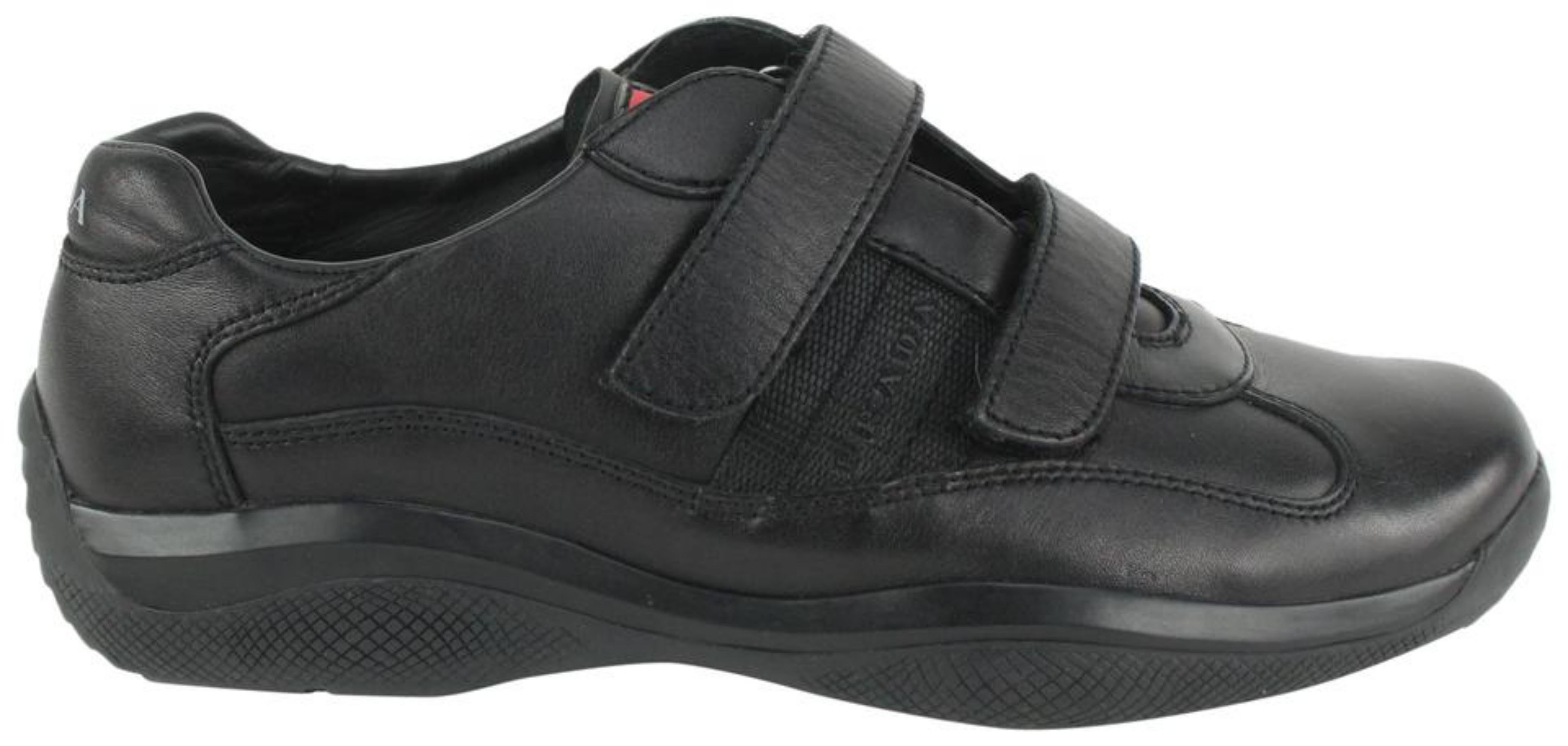 Prada Women's 7.5 US Black Velcro Low Top Sneaker 128p33 For Sale at 1stDibs