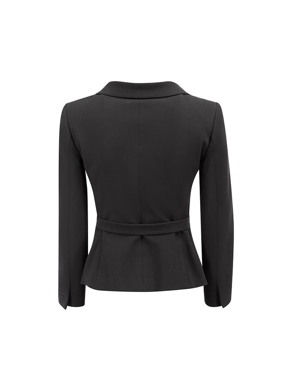 Prada Women's Black Belted Evening Fitted Jacket In Good Condition In London, GB