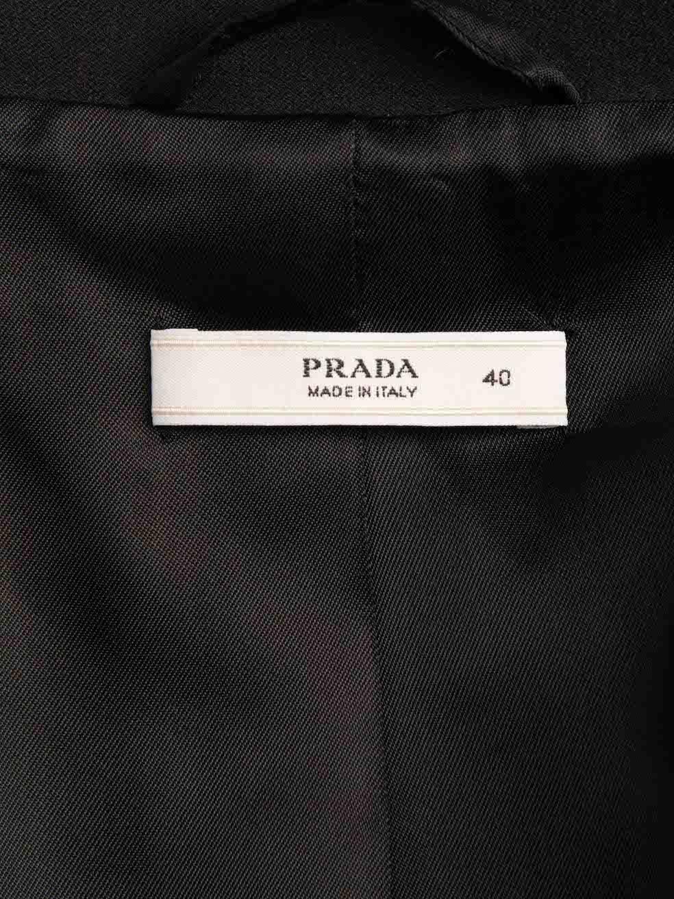 Prada Women's Black Belted Evening Fitted Jacket 2