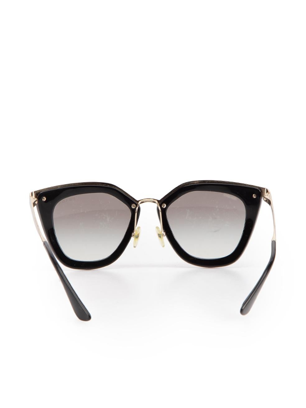 Prada Women's Black Cat Eye Gold Arms Sunglasses In Good Condition In London, GB