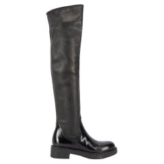 Used Prada Women's Black Leather Knee High Boots