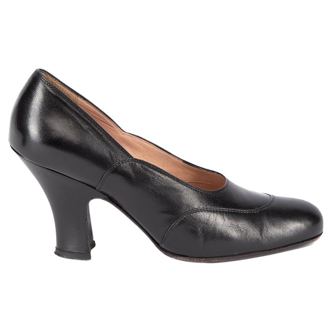 Pra Pumps 50 Square Sole Brown Suede Fabric