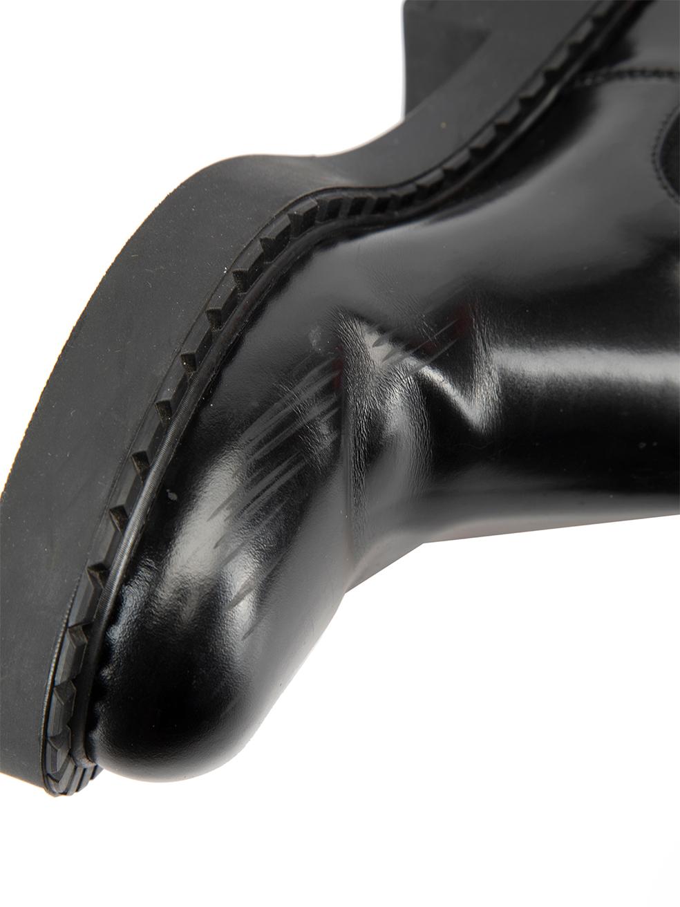 Prada Women's Black Leather Round Toe Chelsea Boots 1