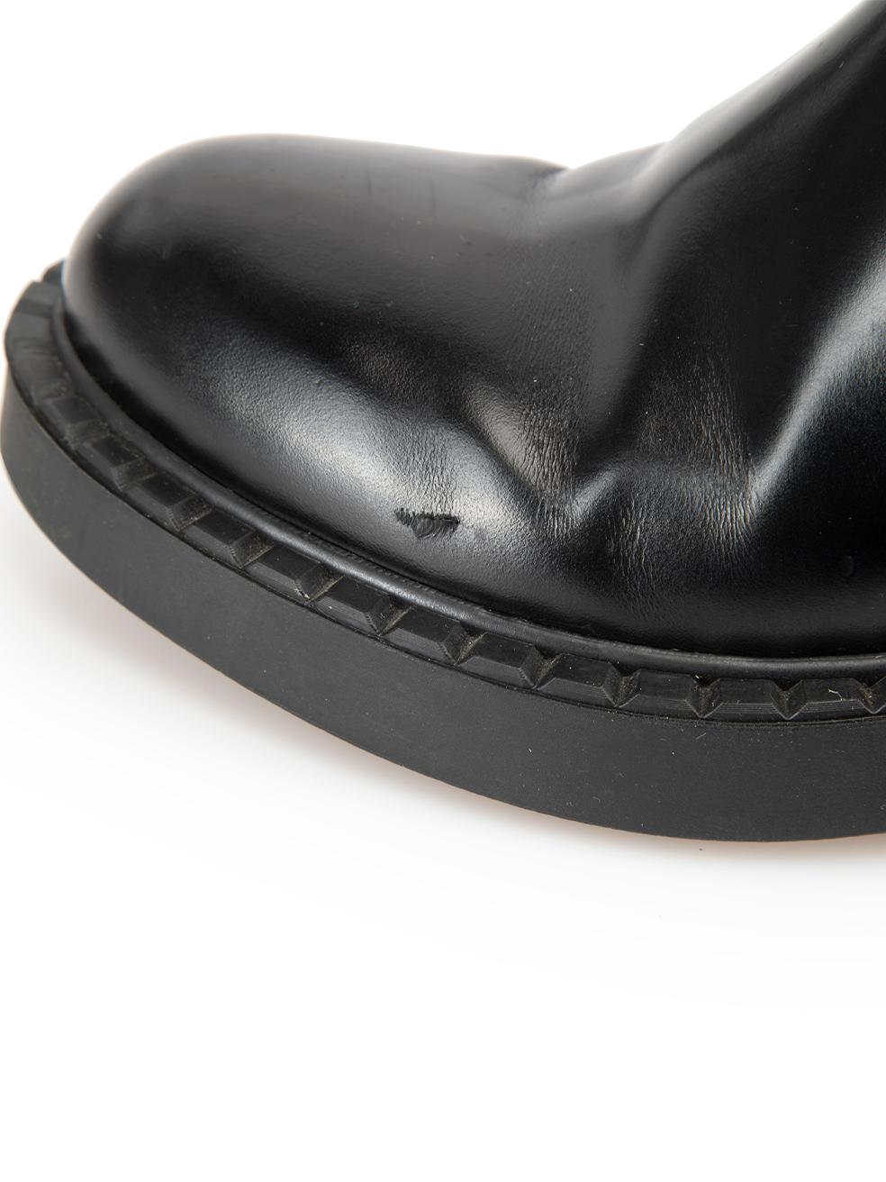 Prada Women's Black Leather Round Toe Chelsea Boots 3
