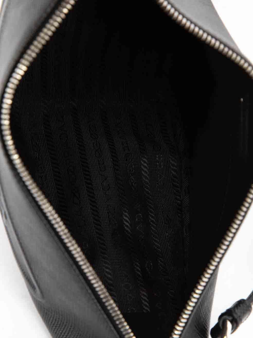 Prada Women's Black Leather Triangle Shoulder Bag 2