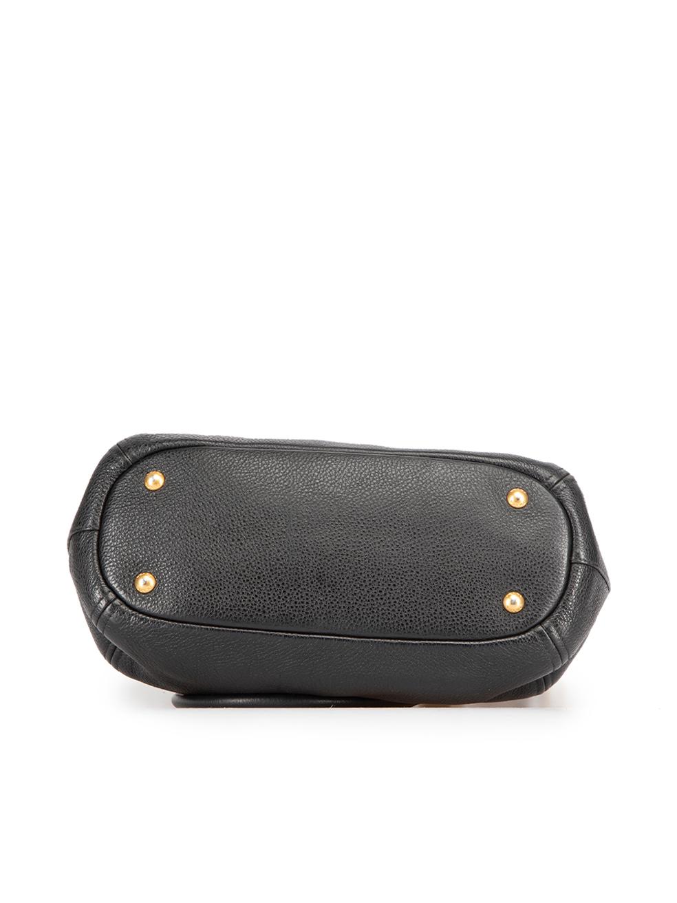 Prada Women's Black Leather Vitello Daino Convertible Handbag 1