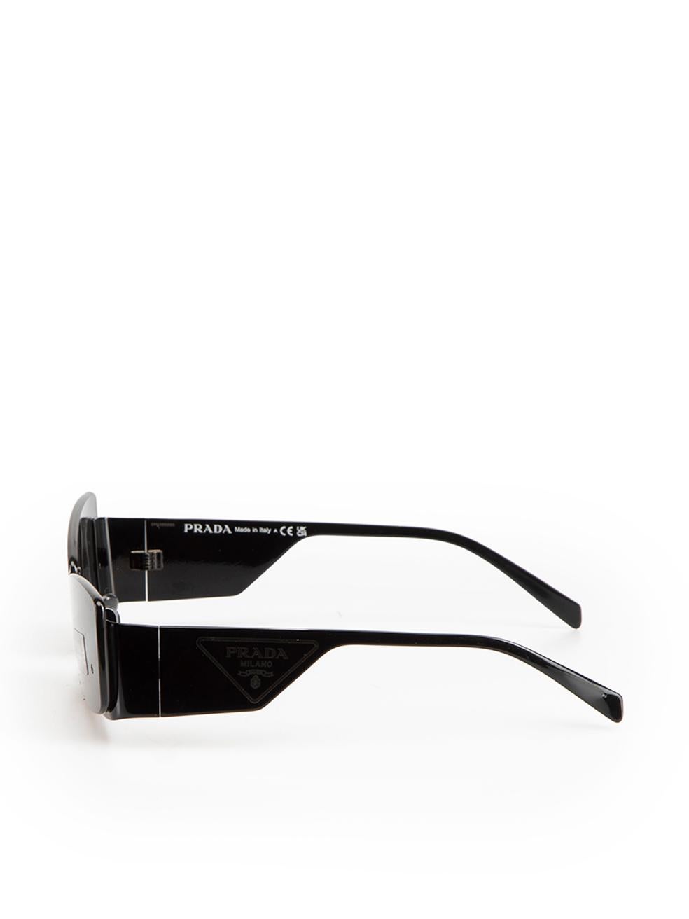 Prada Women's Black Runway Rectangle Sunglasses 1