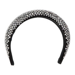 Diadema de cristal de raso negro para mujer Prada