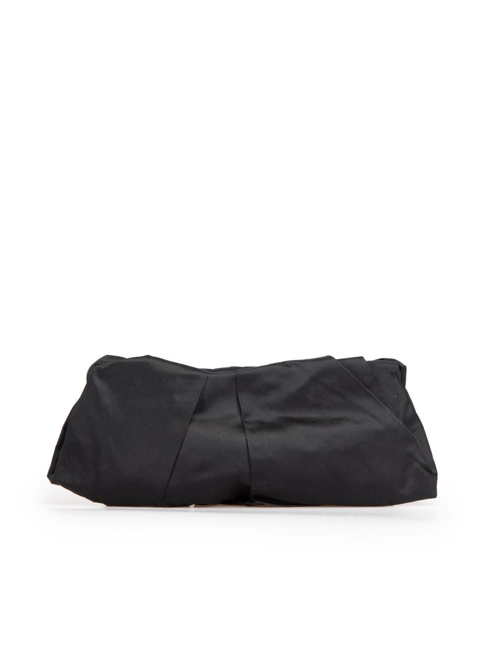 Prada Women's Black Tessuto Pleated Clutch Bag In Good Condition In London, GB