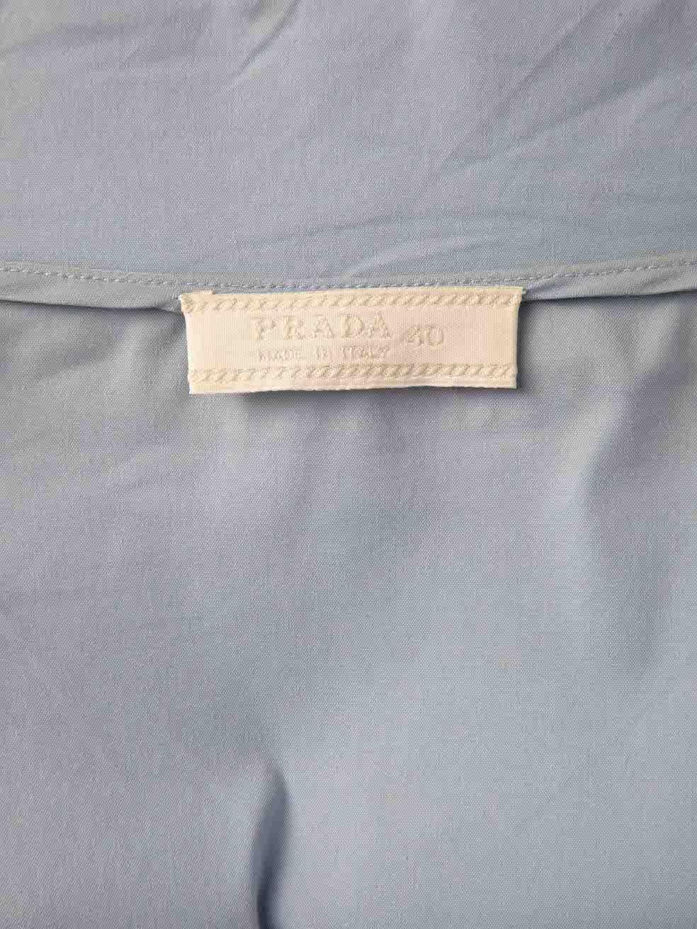 Prada Women's Blue Button Up Mini Skirt 3