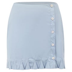 Prada Women's Blue Button Up Mini Skirt