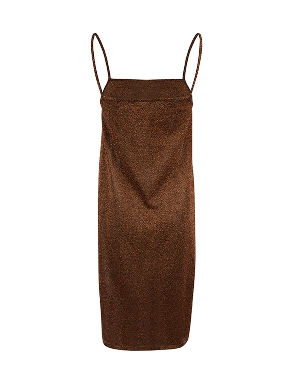 Prada Women's Bronze Spaghetti Strap Dress In Excellent Condition In London, GB