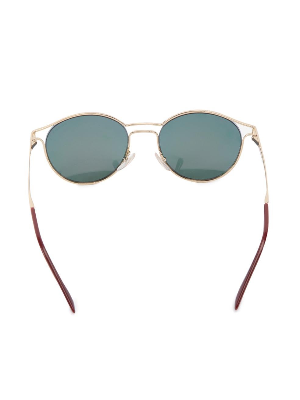 Prada Women's Burgundy SPR62S Metal Frame Sunglasses In Excellent Condition In London, GB