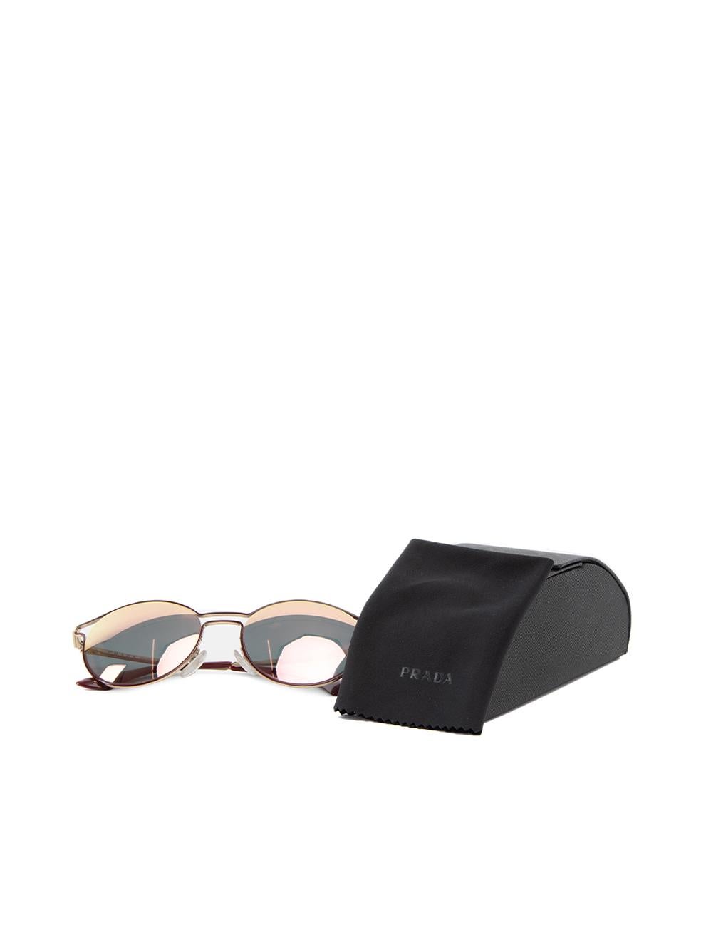 Prada Women's Burgundy SPR62S Metal Frame Sunglasses 2