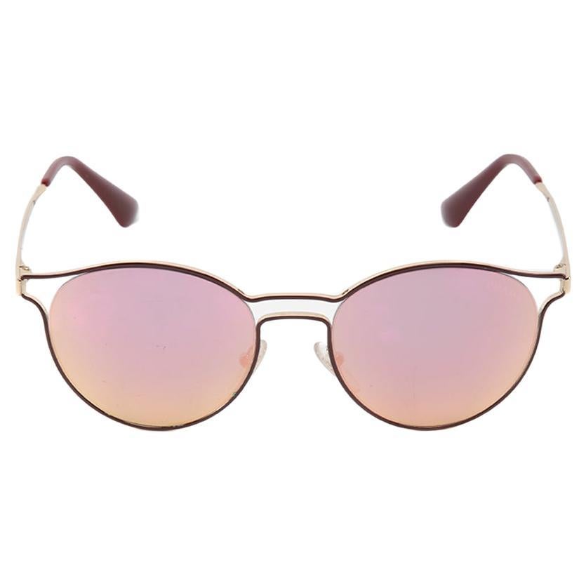 Prada Women's Burgundy SPR62S Metal Frame Sunglasses