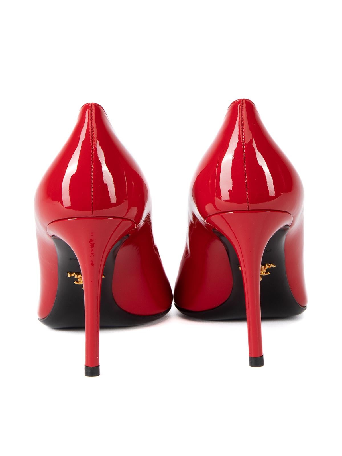 Prada Women's Calzature Donna Red Patent Leather Pumps 1