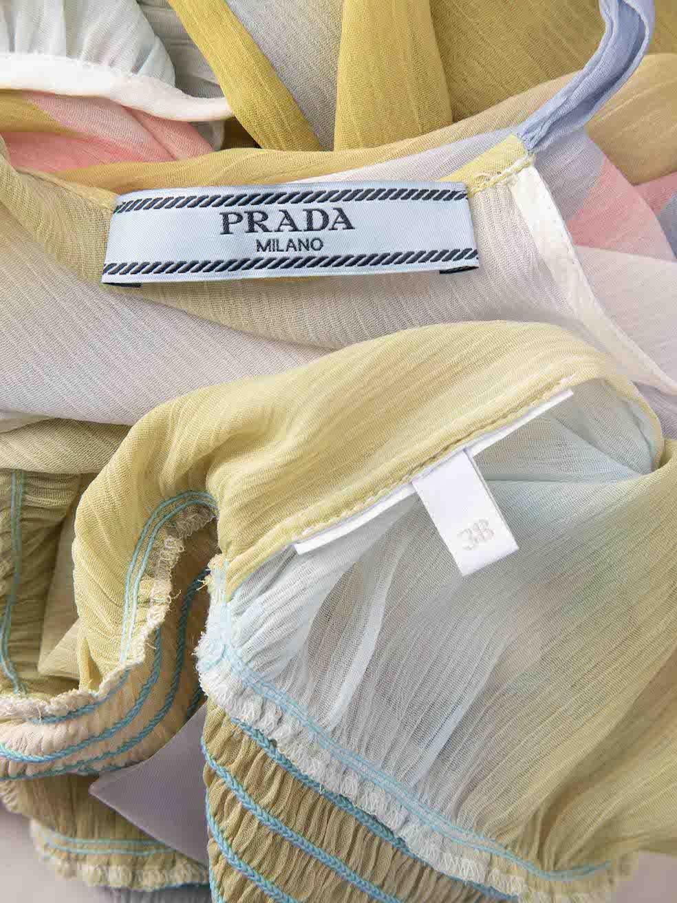 Prada Women's Floral Print Pleated Knee Length Dress 3