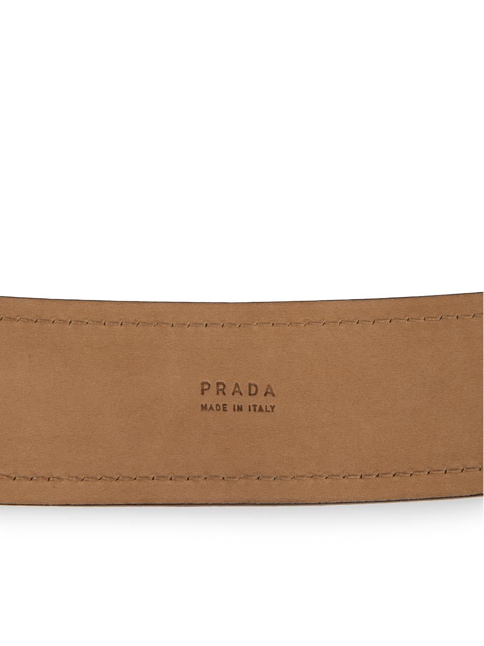 Prada Women's Gold Leather Metallic Belt For Sale 3