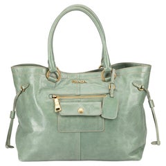Prada Women's Green Leather Shoulder Bag